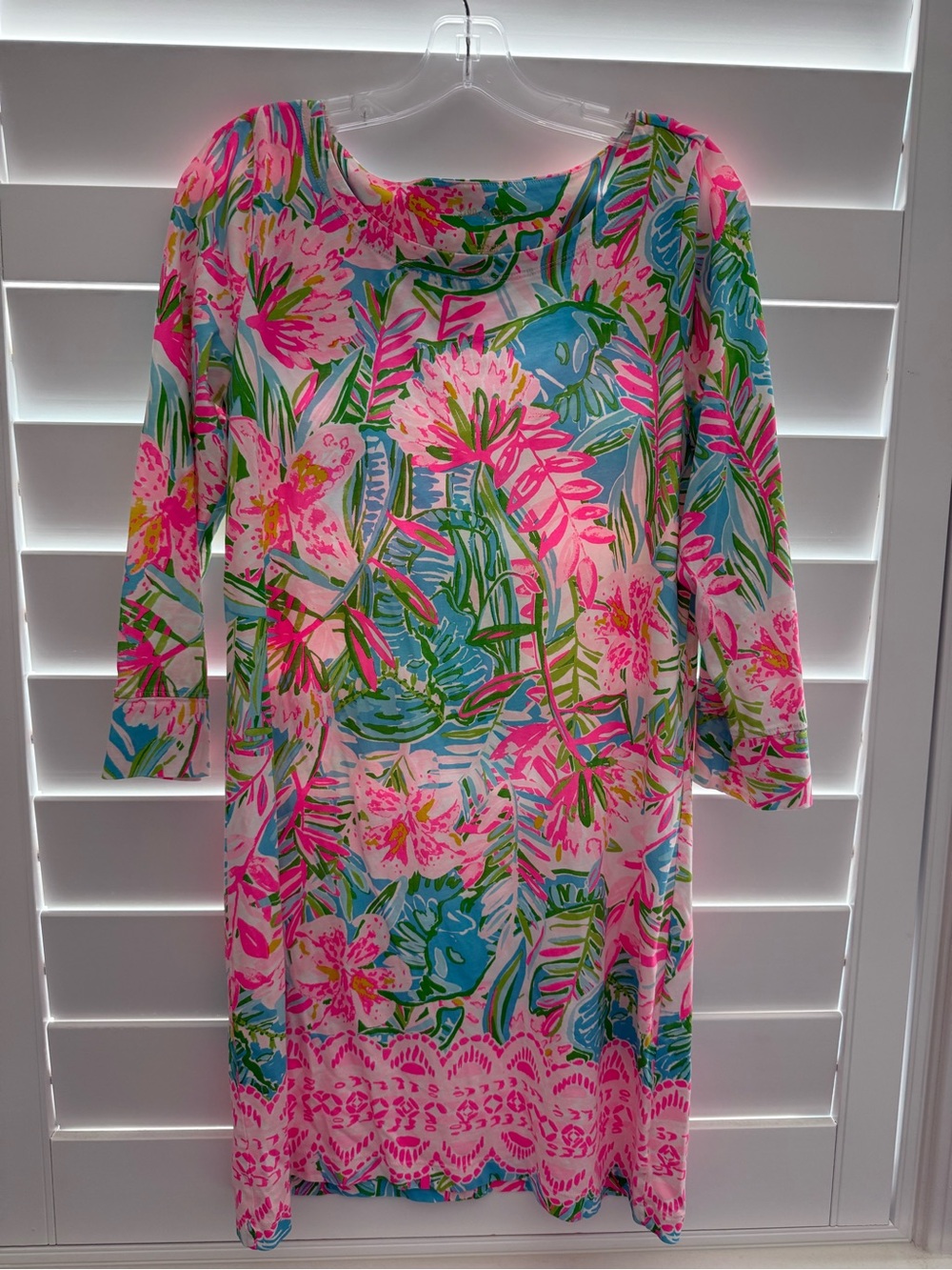 Lilly Pulitzer Pink, Blue & Green Floral Shift Dress
